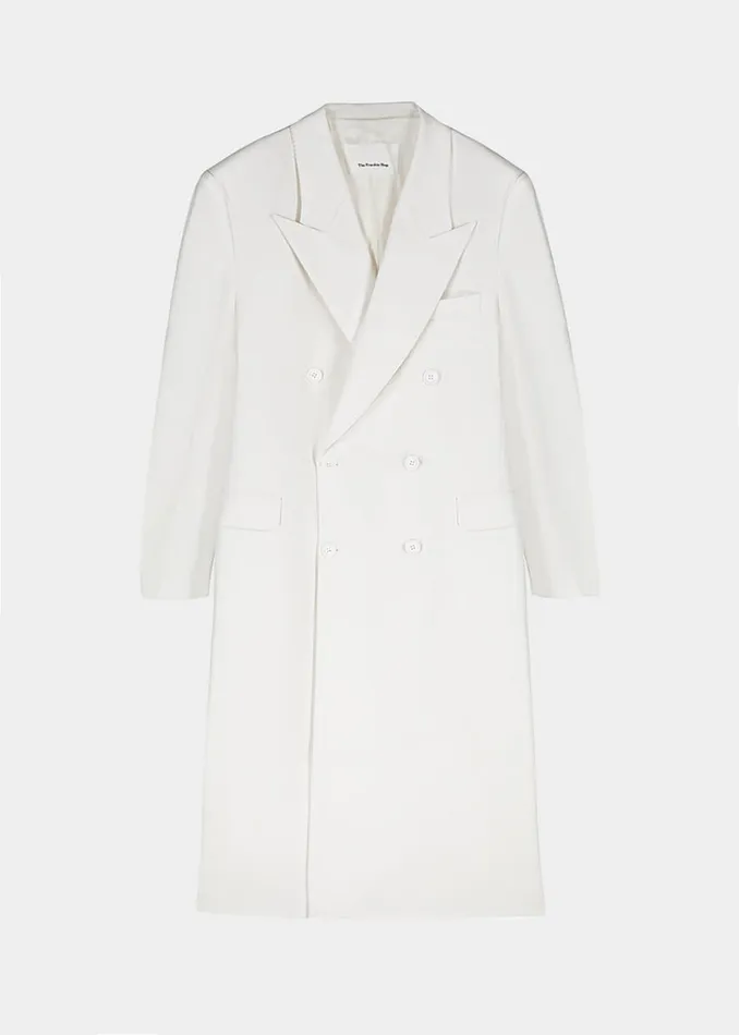 The Frankie Shop London Double Breasted Coat 8211 White Shop Outerwear