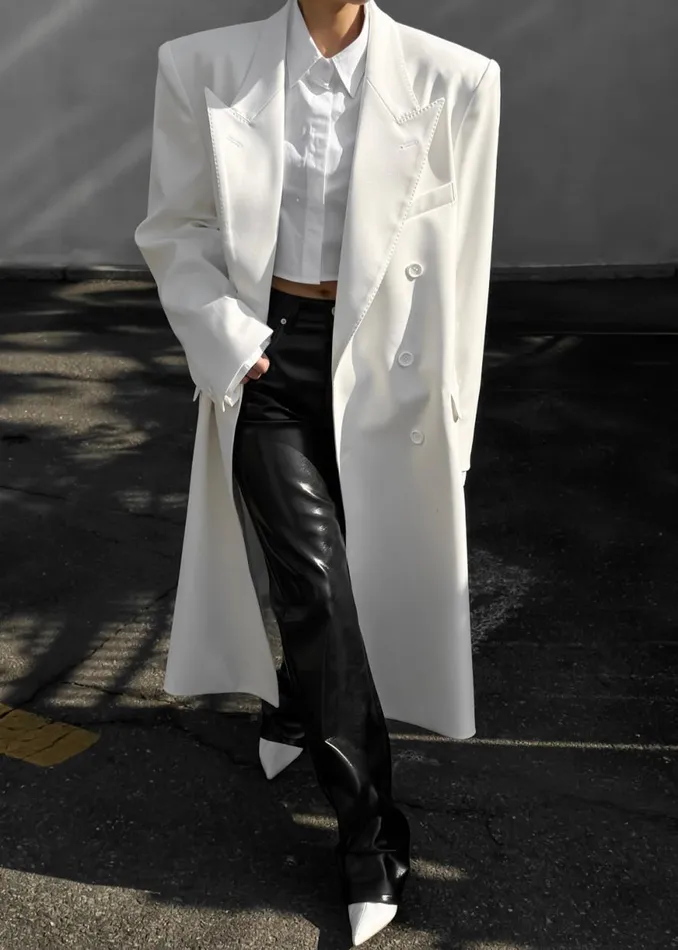 The Frankie Shop London Double Breasted Coat 8211 White Shop Outerwear