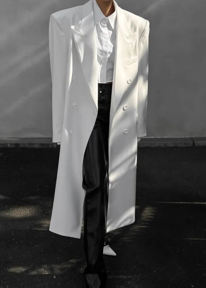 The Frankie Shop London Double Breasted Coat 8211 White Shop Outerwear