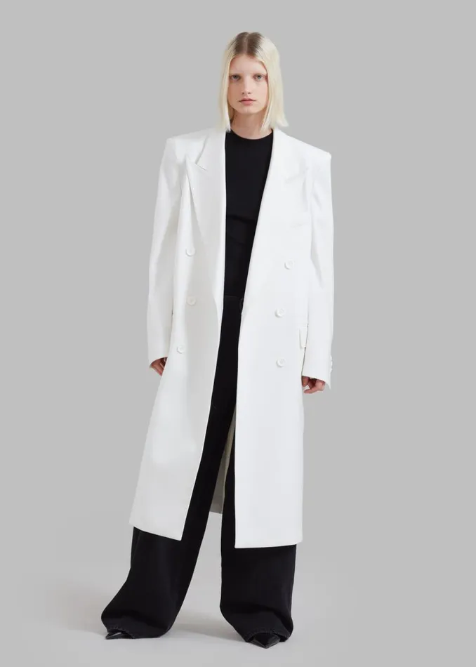 The Frankie Shop London Double Breasted Coat 8211 White Shop Outerwear
