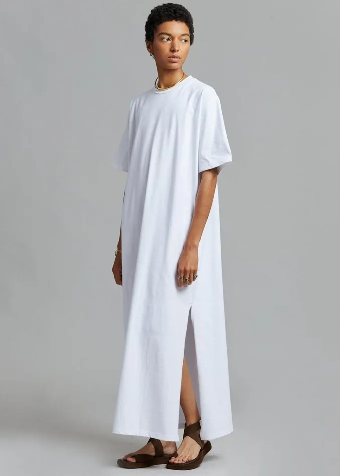 The Frankie Shop Lou Oversized Tee Dress 8211 Optic White Shop Dresses