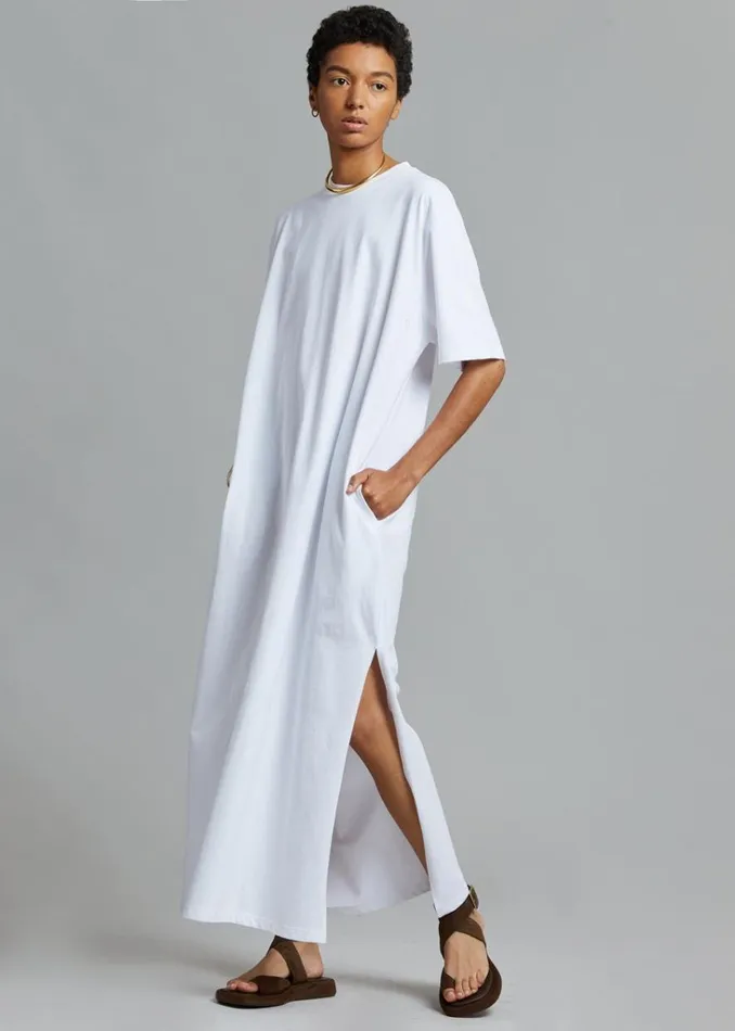 The Frankie Shop Lou Oversized Tee Dress 8211 Optic White Shop Dresses