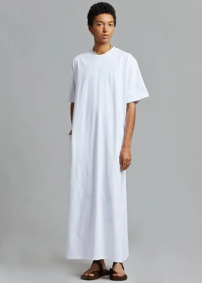 The Frankie Shop Lou Oversized Tee Dress 8211 Optic White Shop Dresses