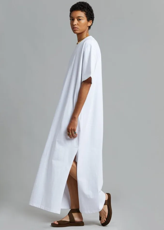 The Frankie Shop Lou Oversized Tee Dress 8211 Optic White Shop Dresses