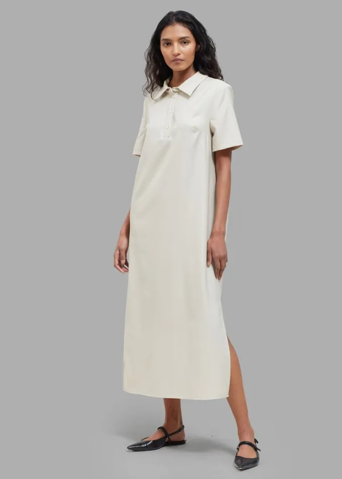 The Frankie Shop Loulou Studio Bira Polo Shirt Dress 8211 Beige Shop Dresses