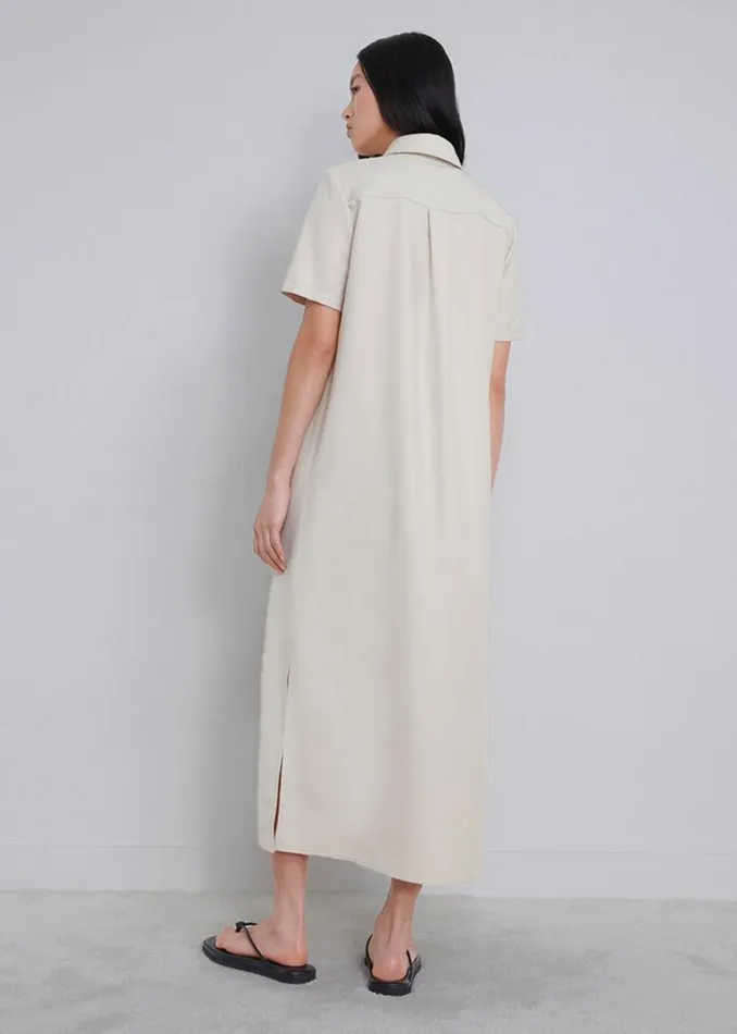 The Frankie Shop Loulou Studio Bira Polo Shirt Dress 8211 Beige Shop Dresses