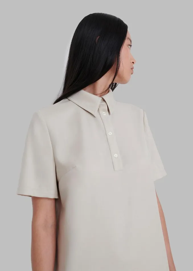 The Frankie Shop Loulou Studio Bira Polo Shirt Dress 8211 Beige Shop Dresses