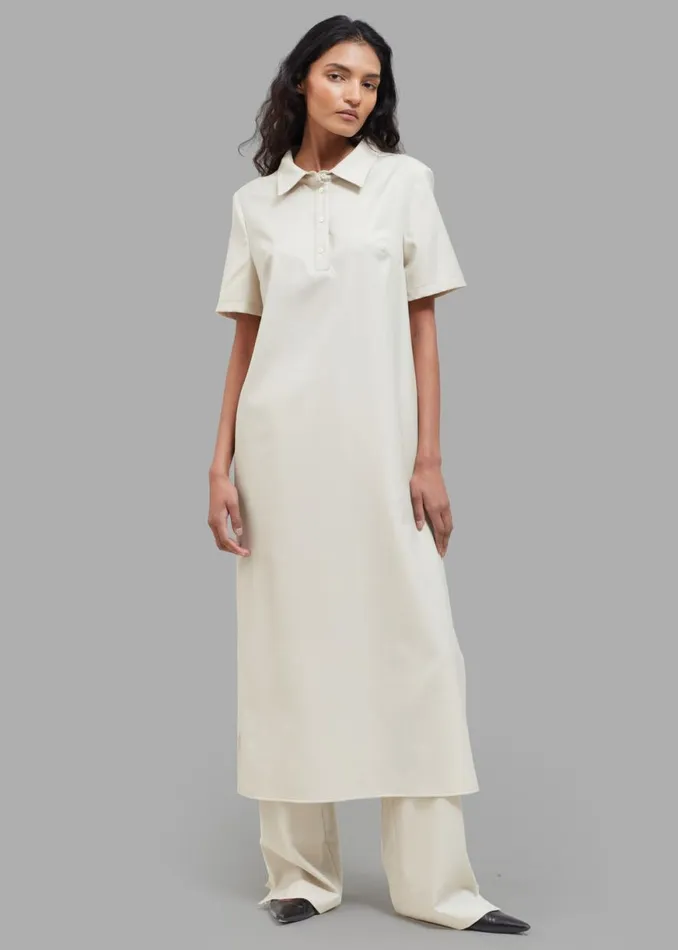 The Frankie Shop Loulou Studio Bira Polo Shirt Dress 8211 Beige Shop Dresses
