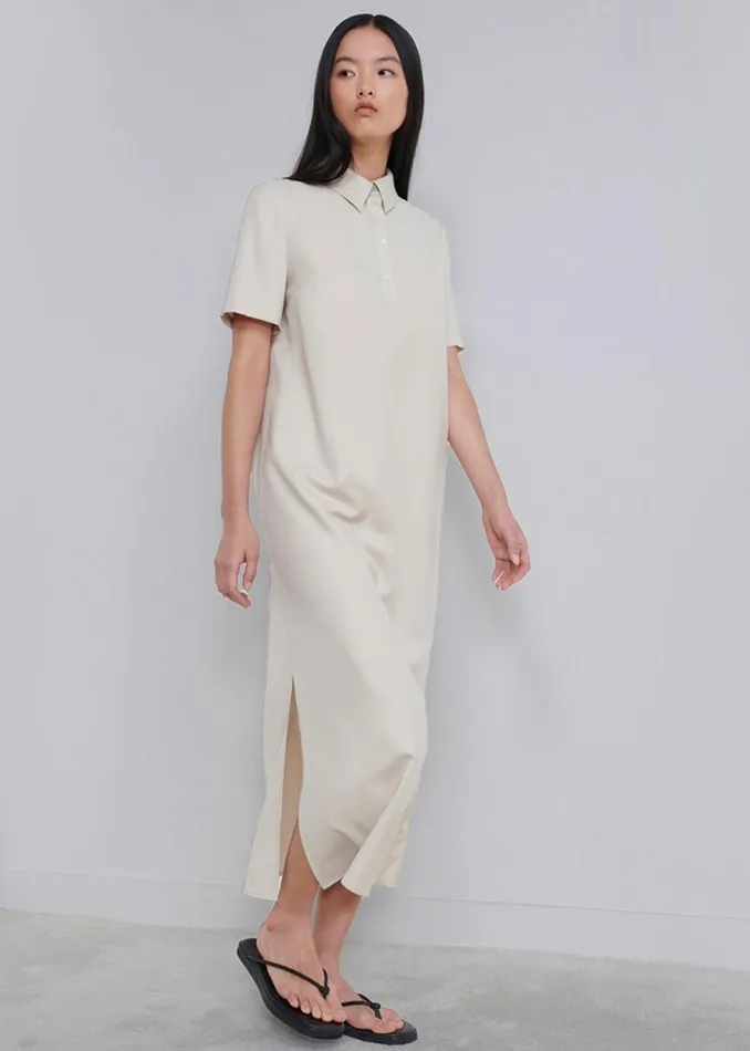 The Frankie Shop Loulou Studio Bira Polo Shirt Dress 8211 Beige Shop Dresses