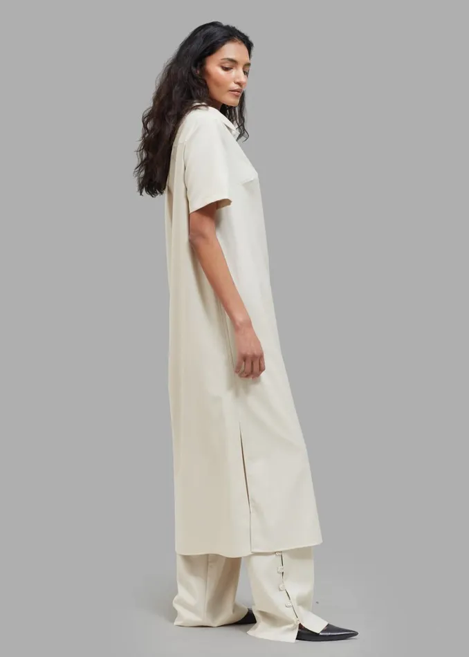 The Frankie Shop Loulou Studio Bira Polo Shirt Dress 8211 Beige Shop Dresses