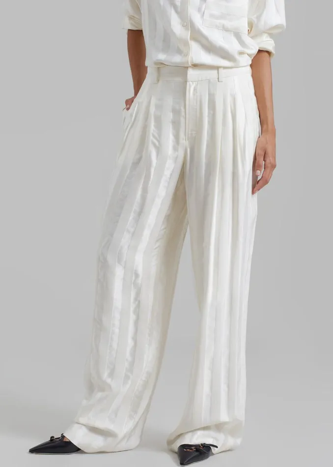 The Frankie Shop Loulou Studio Siaro Wide Leg Pants 8211 Ivory Shop Clothing
