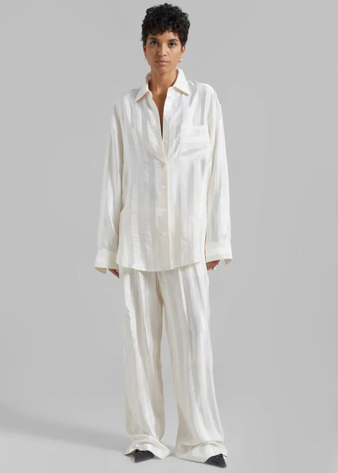 The Frankie Shop Loulou Studio Siaro Wide Leg Pants 8211 Ivory Shop Clothing