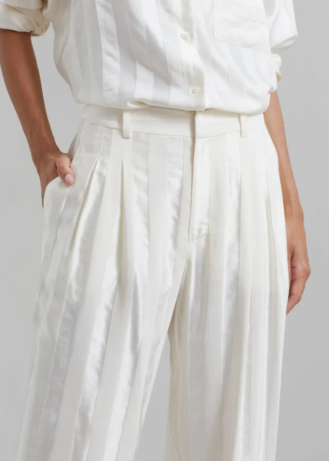 The Frankie Shop Loulou Studio Siaro Wide Leg Pants 8211 Ivory Shop Clothing