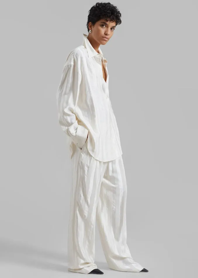 The Frankie Shop Loulou Studio Siaro Wide Leg Pants 8211 Ivory Shop Clothing