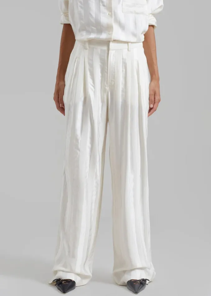 The Frankie Shop Loulou Studio Siaro Wide Leg Pants 8211 Ivory Shop Clothing