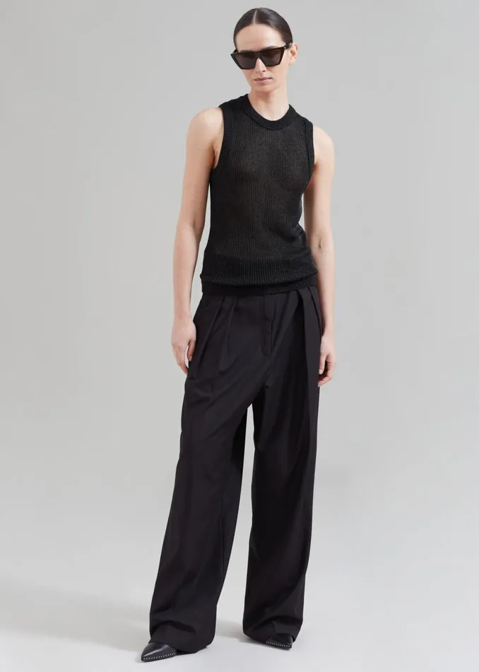 The Frankie Shop Low Classic Resort Sleeveless Top 8211 Black Shop Tops