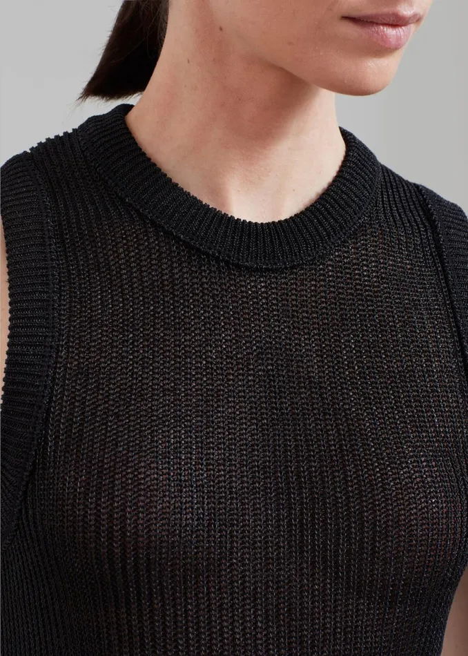 The Frankie Shop Low Classic Resort Sleeveless Top 8211 Black Shop Tops