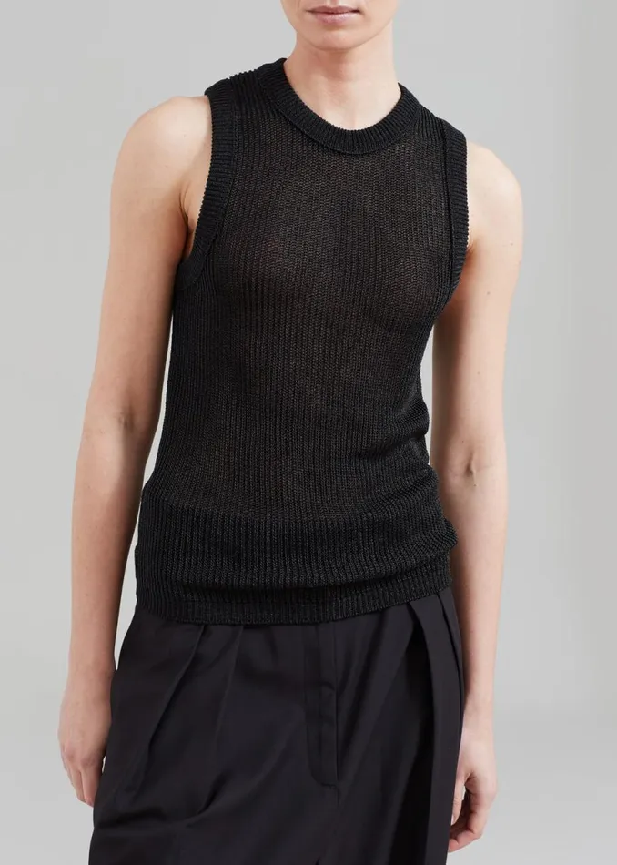 The Frankie Shop Low Classic Resort Sleeveless Top 8211 Black Shop Tops