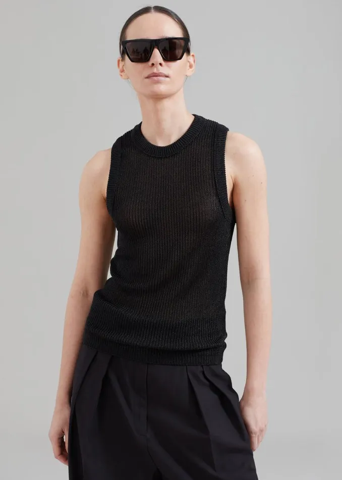 The Frankie Shop Low Classic Resort Sleeveless Top 8211 Black Shop Tops