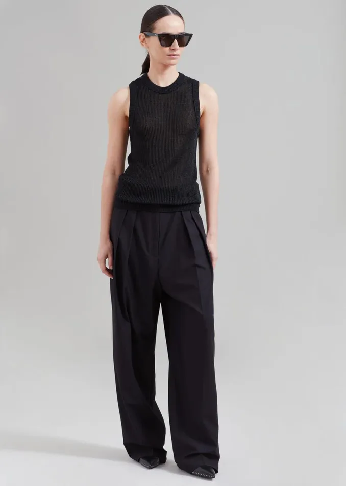 The Frankie Shop Low Classic Resort Sleeveless Top 8211 Black Shop Tops