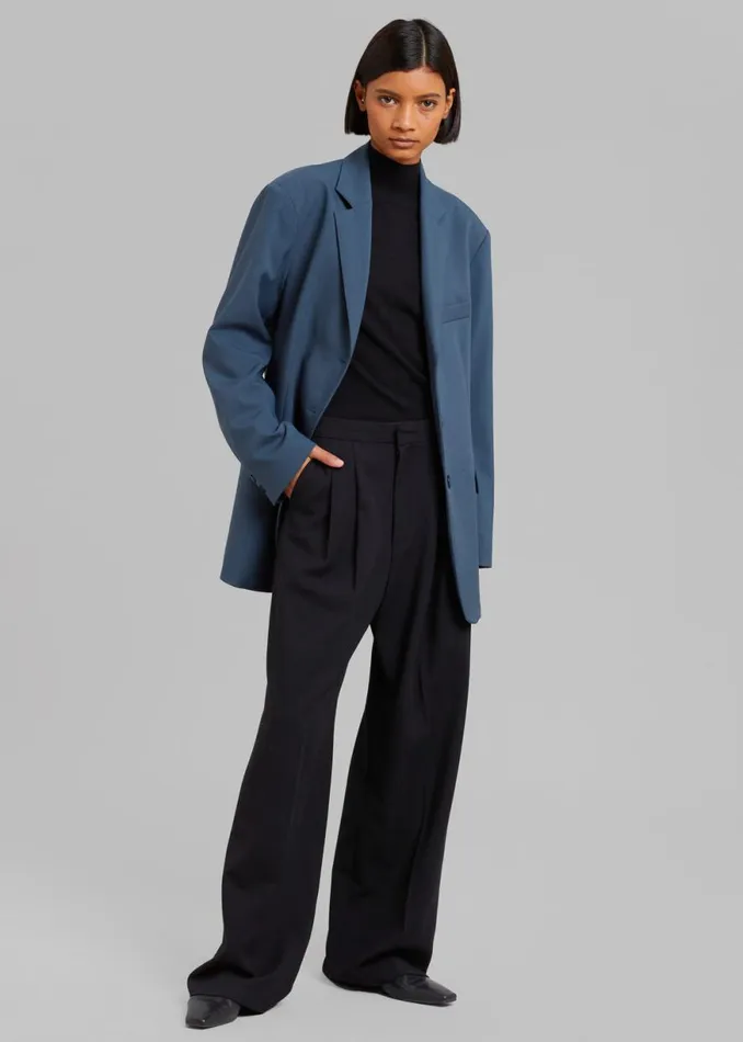 The Frankie Shop Marquesa Blazer 8211 Slate Grey Shop Outerwear