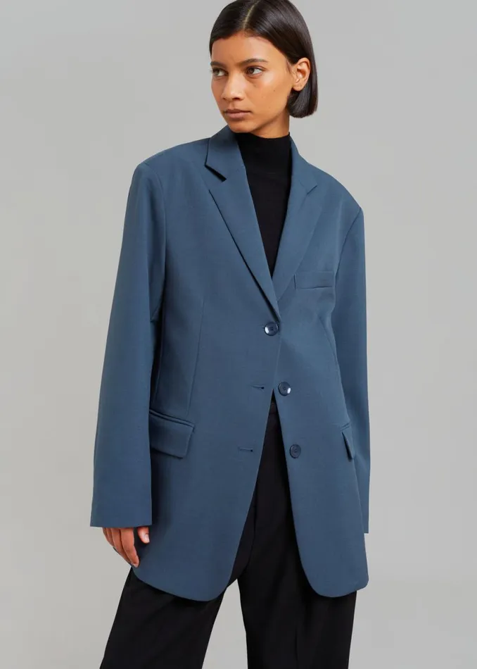 The Frankie Shop Marquesa Blazer 8211 Slate Grey Shop Outerwear