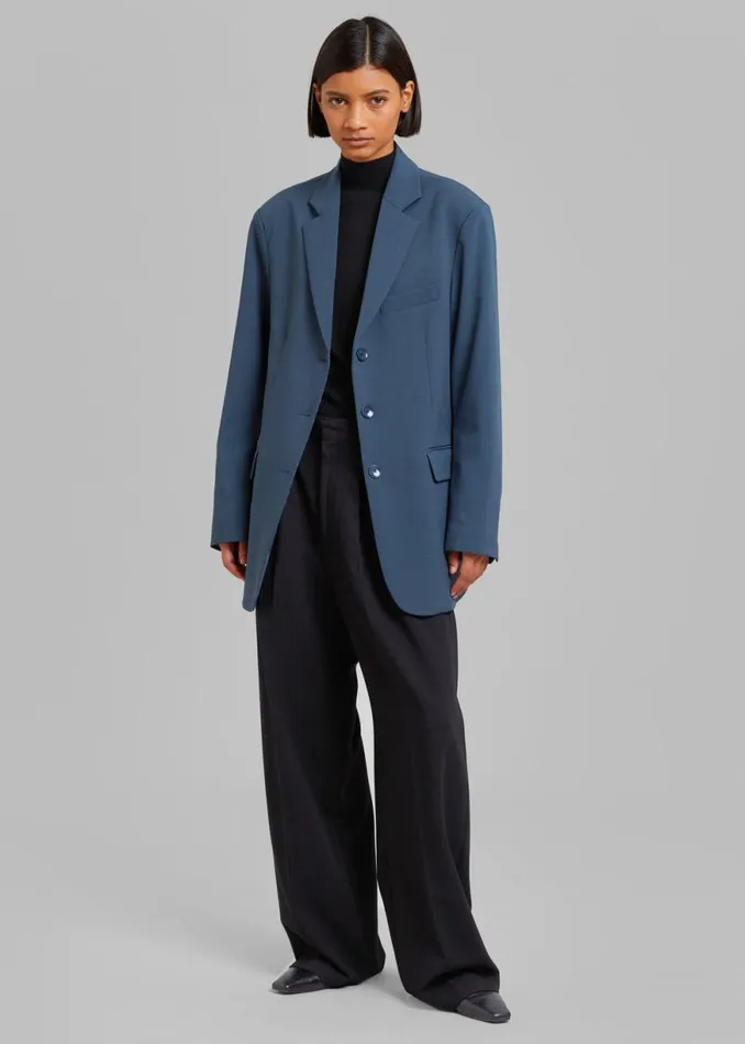 The Frankie Shop Marquesa Blazer 8211 Slate Grey Shop Outerwear