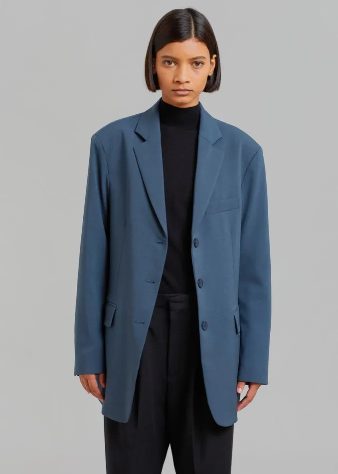 The Frankie Shop Marquesa Blazer 8211 Slate Grey Shop Outerwear