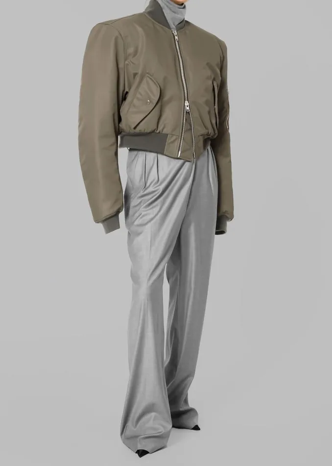 The Frankie Shop Mati Cropped Padded Bomber 8211 Olive Shop Outerwear