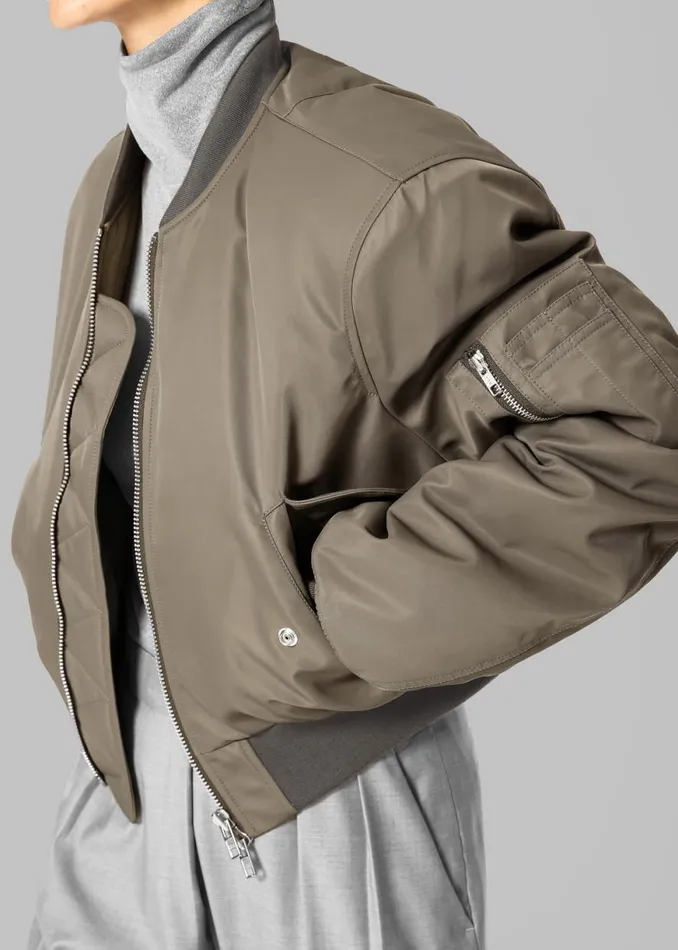 The Frankie Shop Mati Cropped Padded Bomber 8211 Olive Shop Outerwear