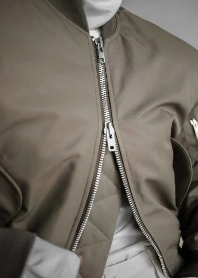 The Frankie Shop Mati Cropped Padded Bomber 8211 Olive Shop Outerwear