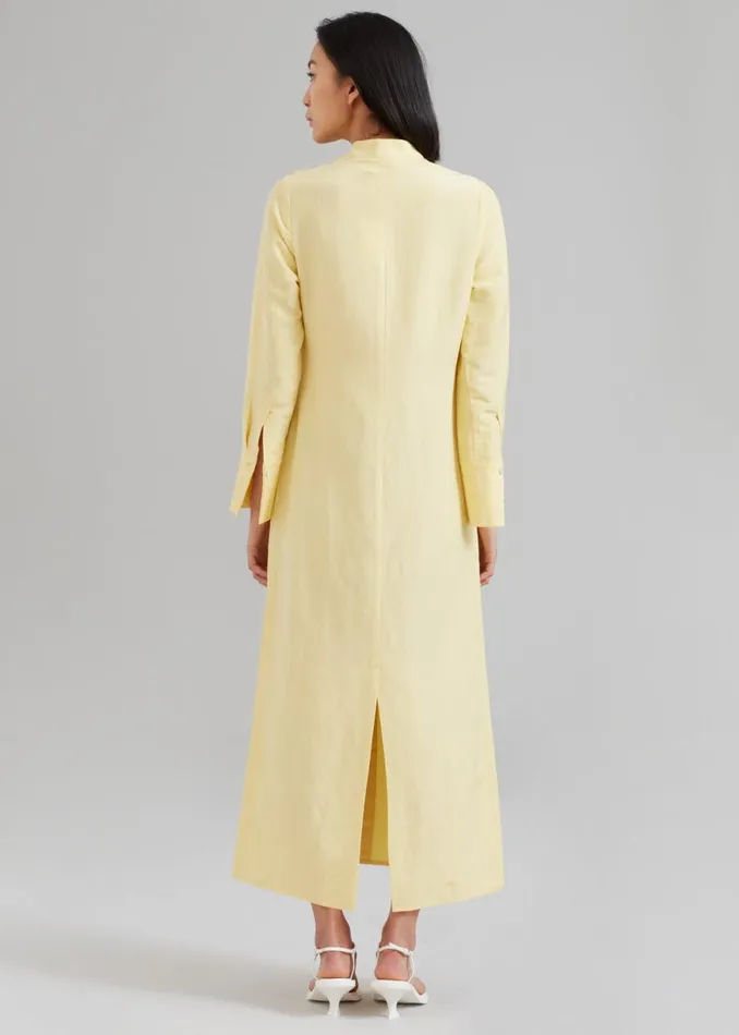 The Frankie Shop MATIN Collarless Shirt Dress 8211 Butter Shop Dresses