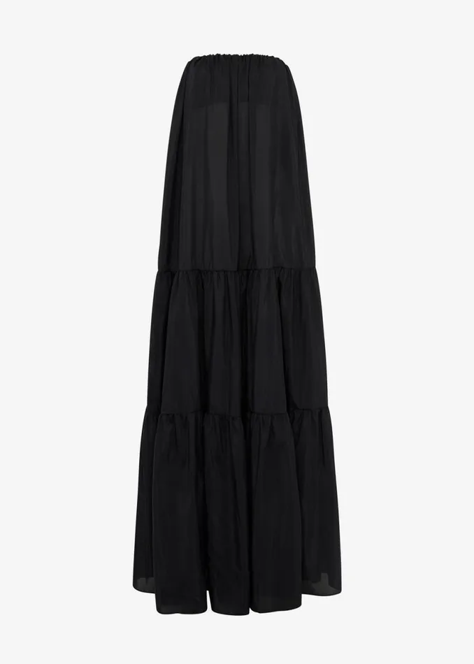 The Frankie Shop Matteau Voluminous Strapless Tiered Dress 8211 Black Shop Dresses