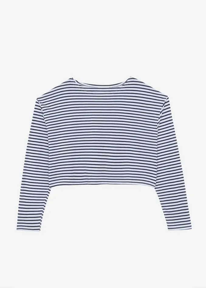 The Frankie Shop Neha Cropped Top 8211 Navy Stripe Shop Tops
