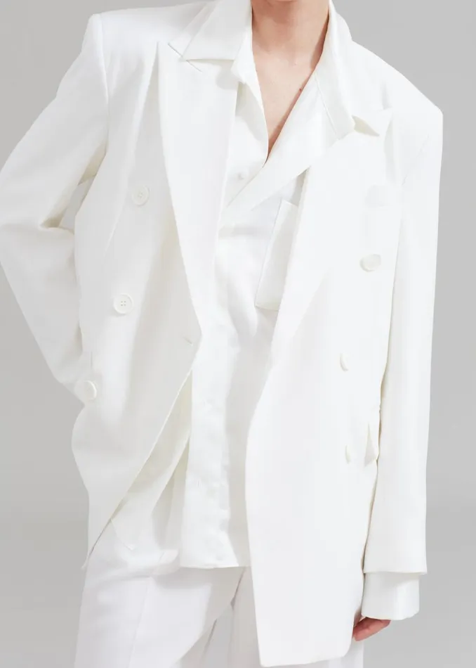 The Frankie Shop Nessi Double Breasted Blazer 8211 White Shop Suits