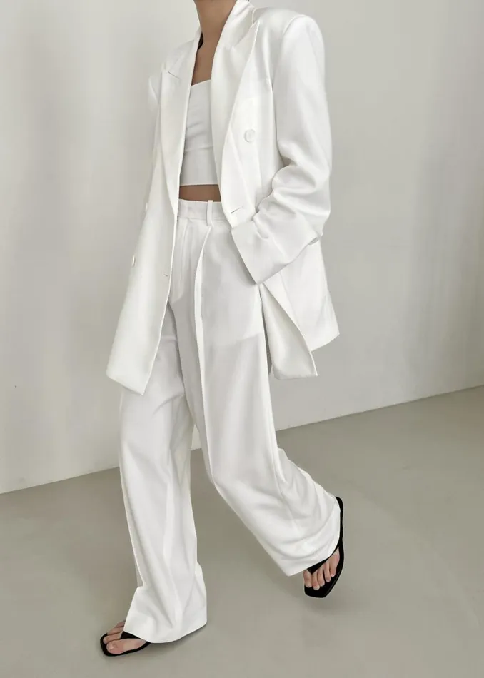 The Frankie Shop Nessi Double Breasted Blazer 8211 White Shop Suits