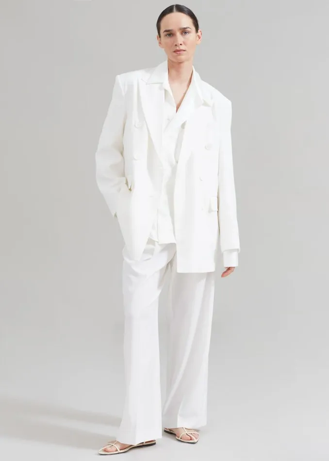 The Frankie Shop Nessi Double Breasted Blazer 8211 White Shop Suits