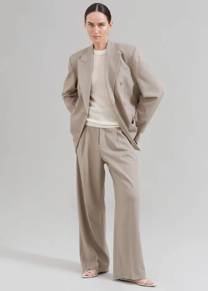 The Frankie Shop Nessi Pintuck Trousers 8211 Taupe Shop Suits