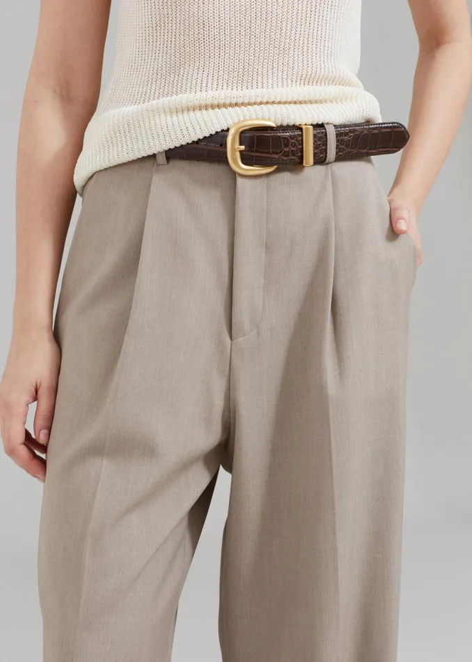 The Frankie Shop Nessi Pintuck Trousers 8211 Taupe Shop Suits