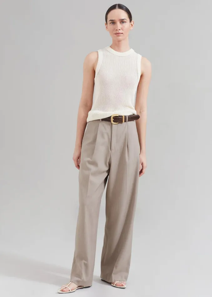 The Frankie Shop Nessi Pintuck Trousers 8211 Taupe Shop Suits