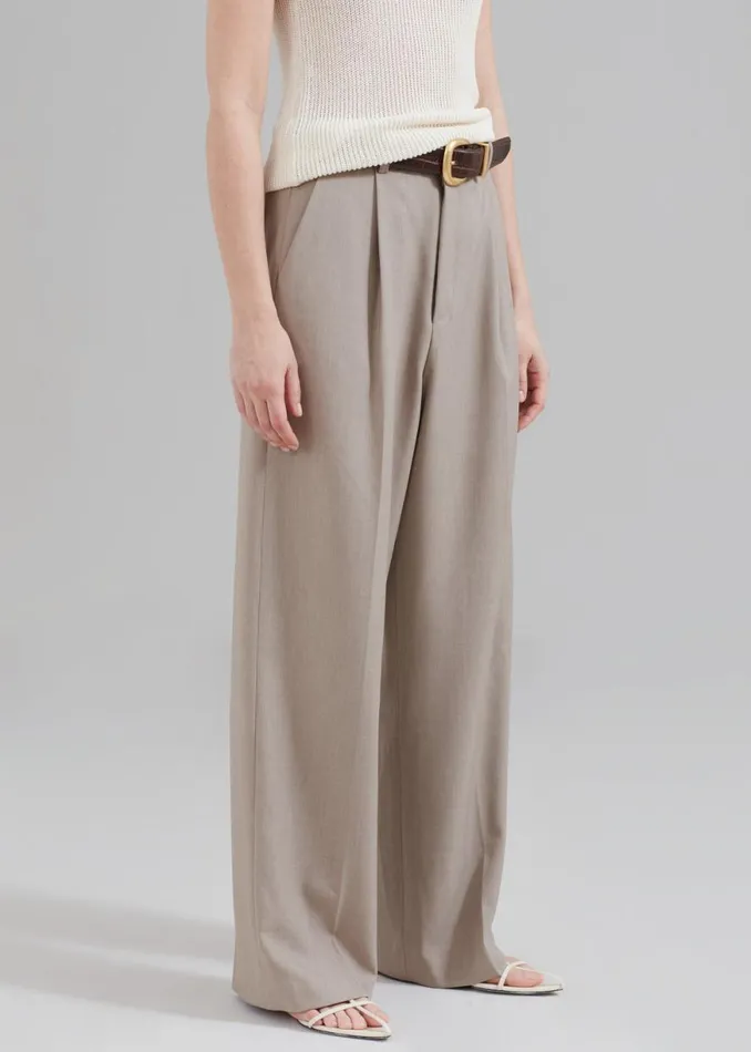 The Frankie Shop Nessi Pintuck Trousers 8211 Taupe Shop Suits