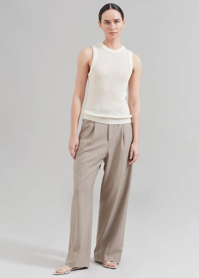 The Frankie Shop Nessi Pintuck Trousers 8211 Taupe Shop Suits
