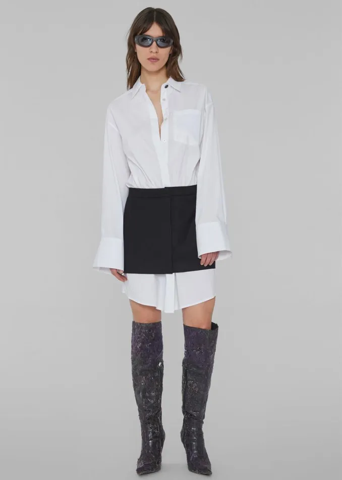 The Frankie Shop REMAIN Layered Suiting Dress 8211 Black Shop Clothing