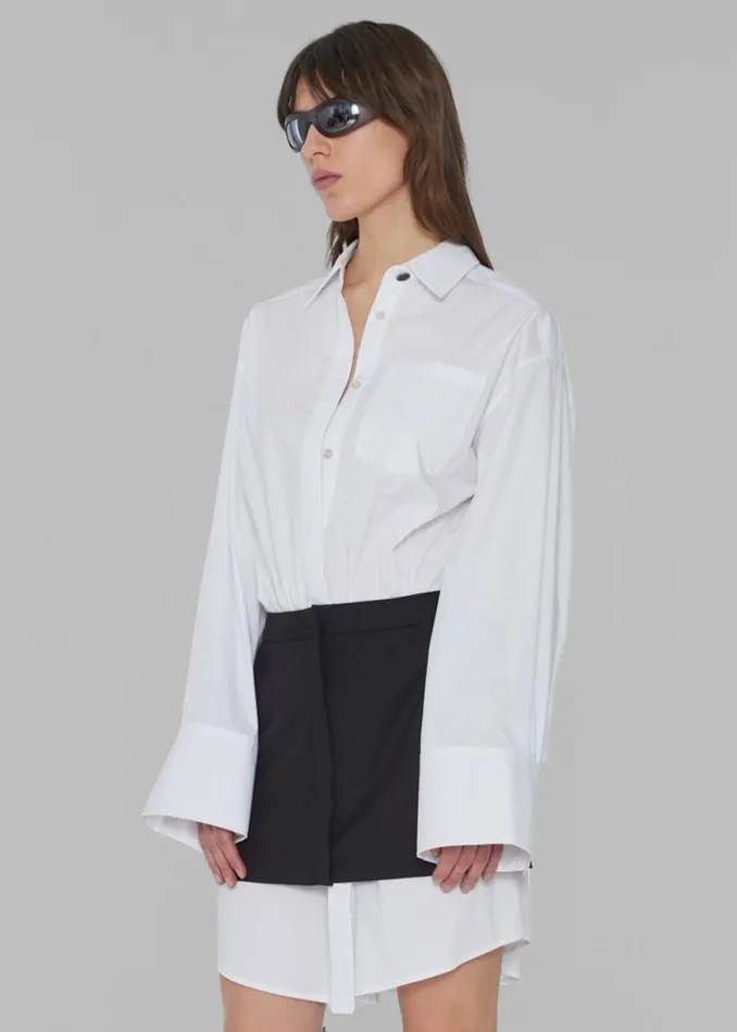 The Frankie Shop REMAIN Layered Suiting Dress 8211 Black Shop Clothing