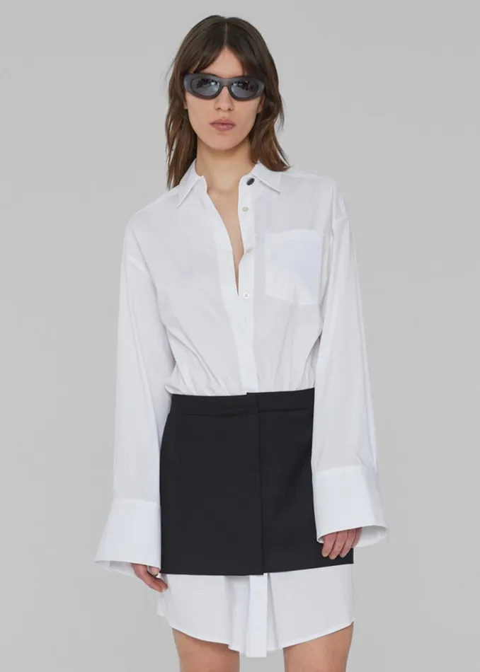 The Frankie Shop REMAIN Layered Suiting Dress 8211 Black Shop Clothing