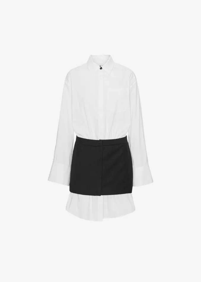 The Frankie Shop REMAIN Layered Suiting Dress 8211 Black Shop Clothing