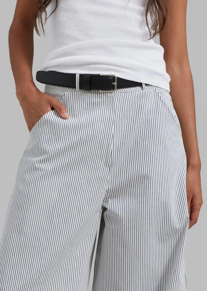 The Frankie Shop Rosalind Wide Leg Trousers 8211 Blue Stripe Shop Bottoms