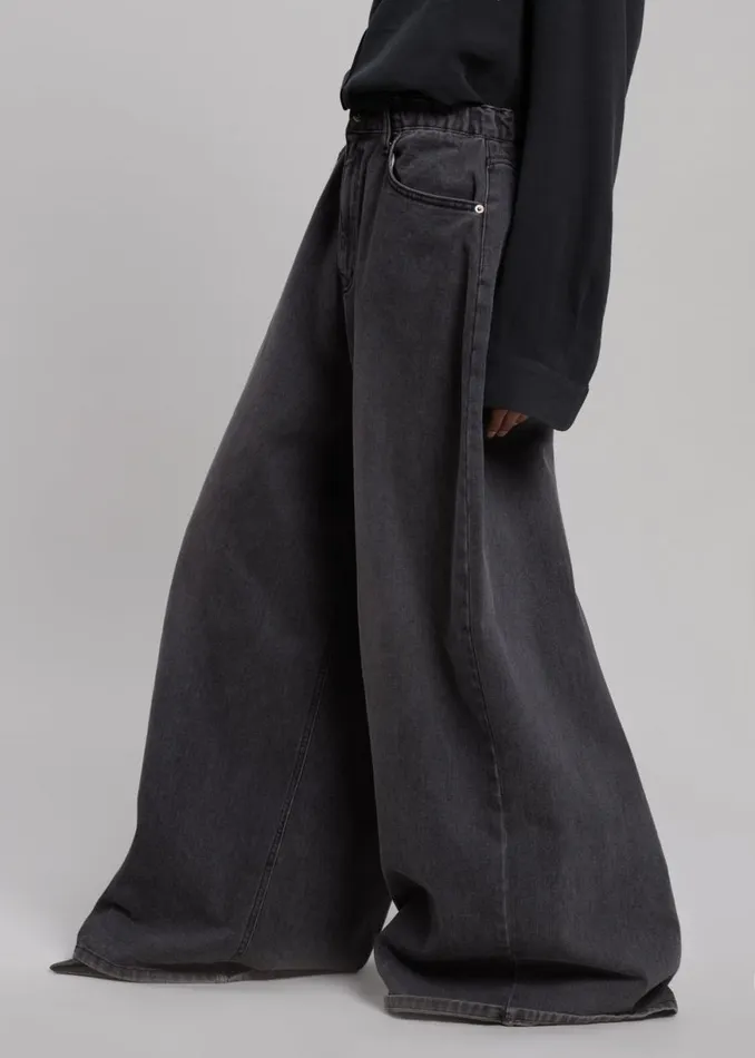 The Frankie Shop Sasha Wide Leg Jeans 8211 Dark Grey Shop Clothing