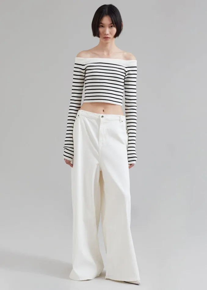 The Frankie Shop Sasha Wide Leg Jeans 8211 Off White Shop Denim