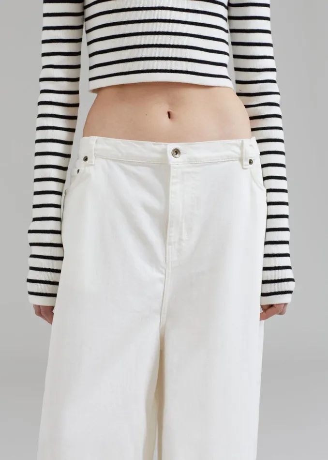 The Frankie Shop Sasha Wide Leg Jeans 8211 Off White Shop Denim